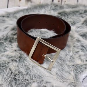 Italian Leather Belt: Square Buckle